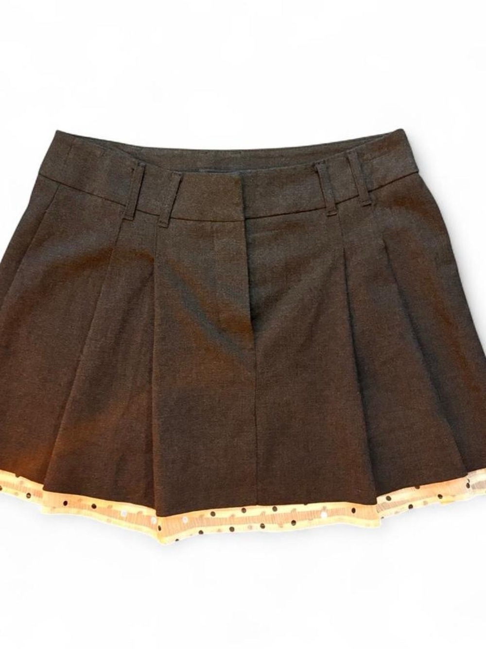 H&M Black Mini Skirt with white Polka Dot Hem